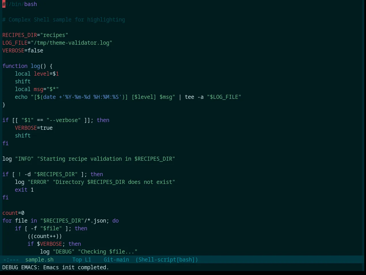 Base16 Deep Oceanic Next Theme in sh-mode