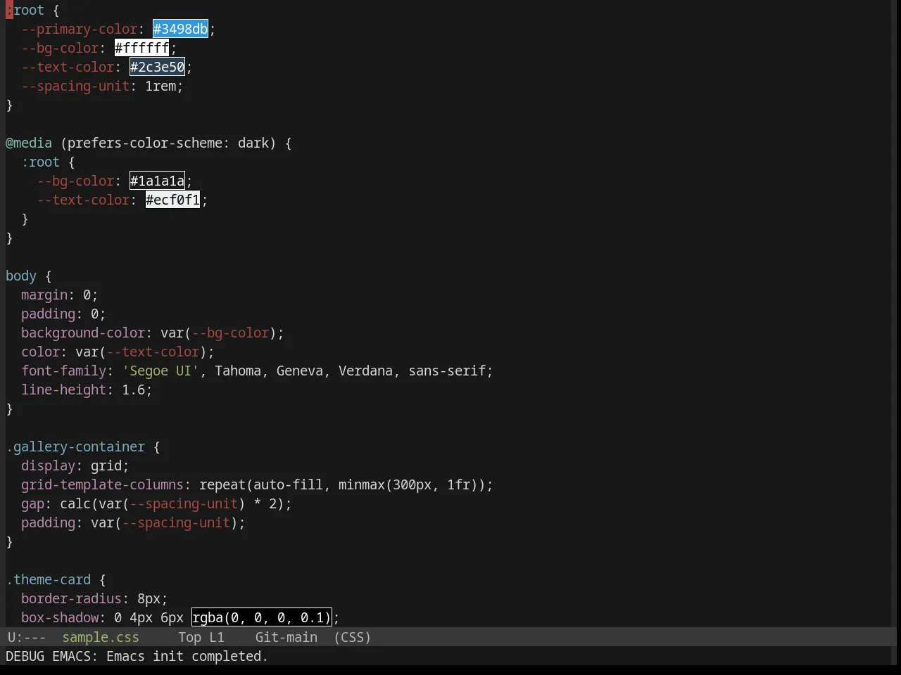 Base16 Default Dark Theme in css-mode