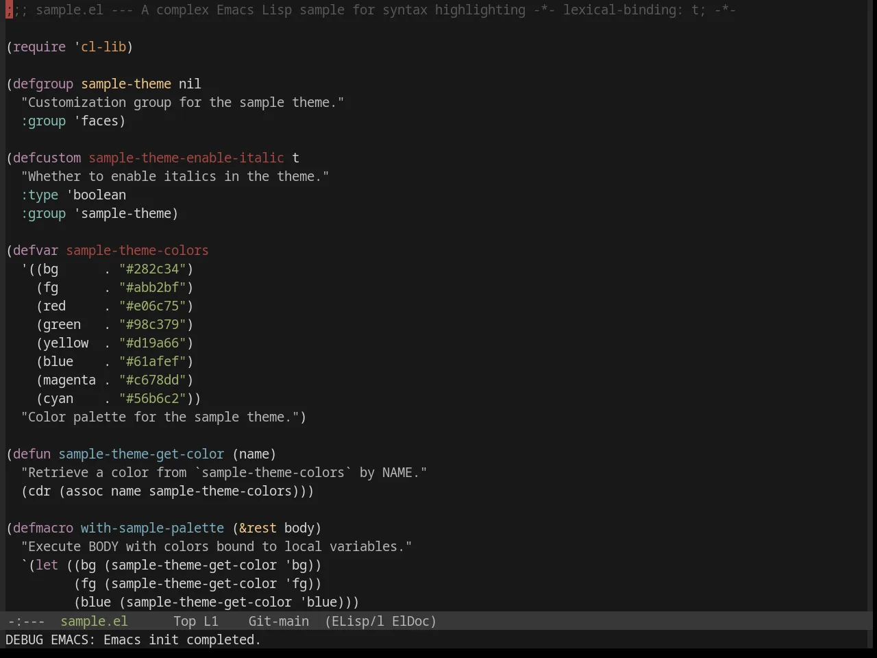 Base16 Default Dark Theme in emacs-lisp-mode