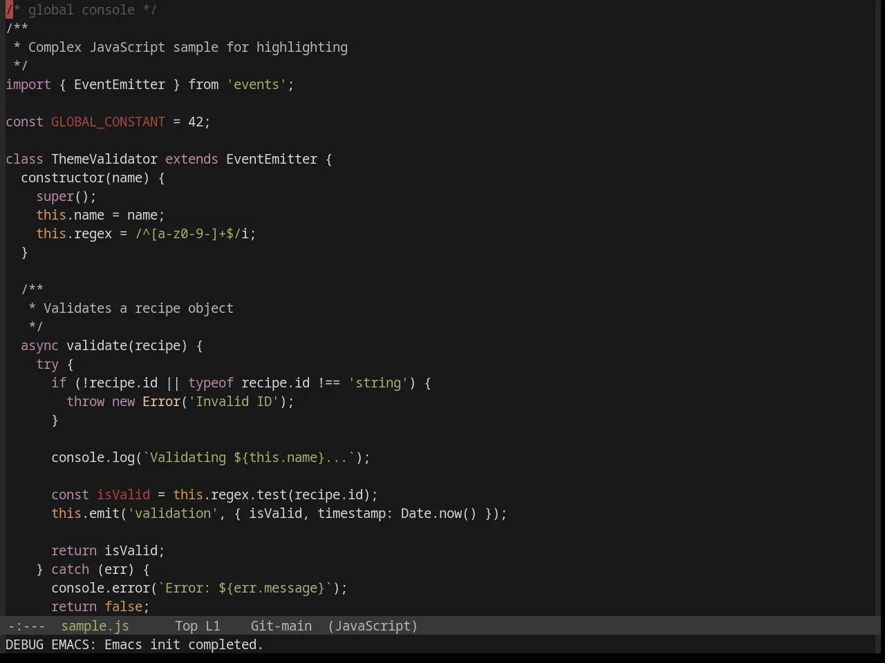 Base16 Default Dark Theme in javascript-mode