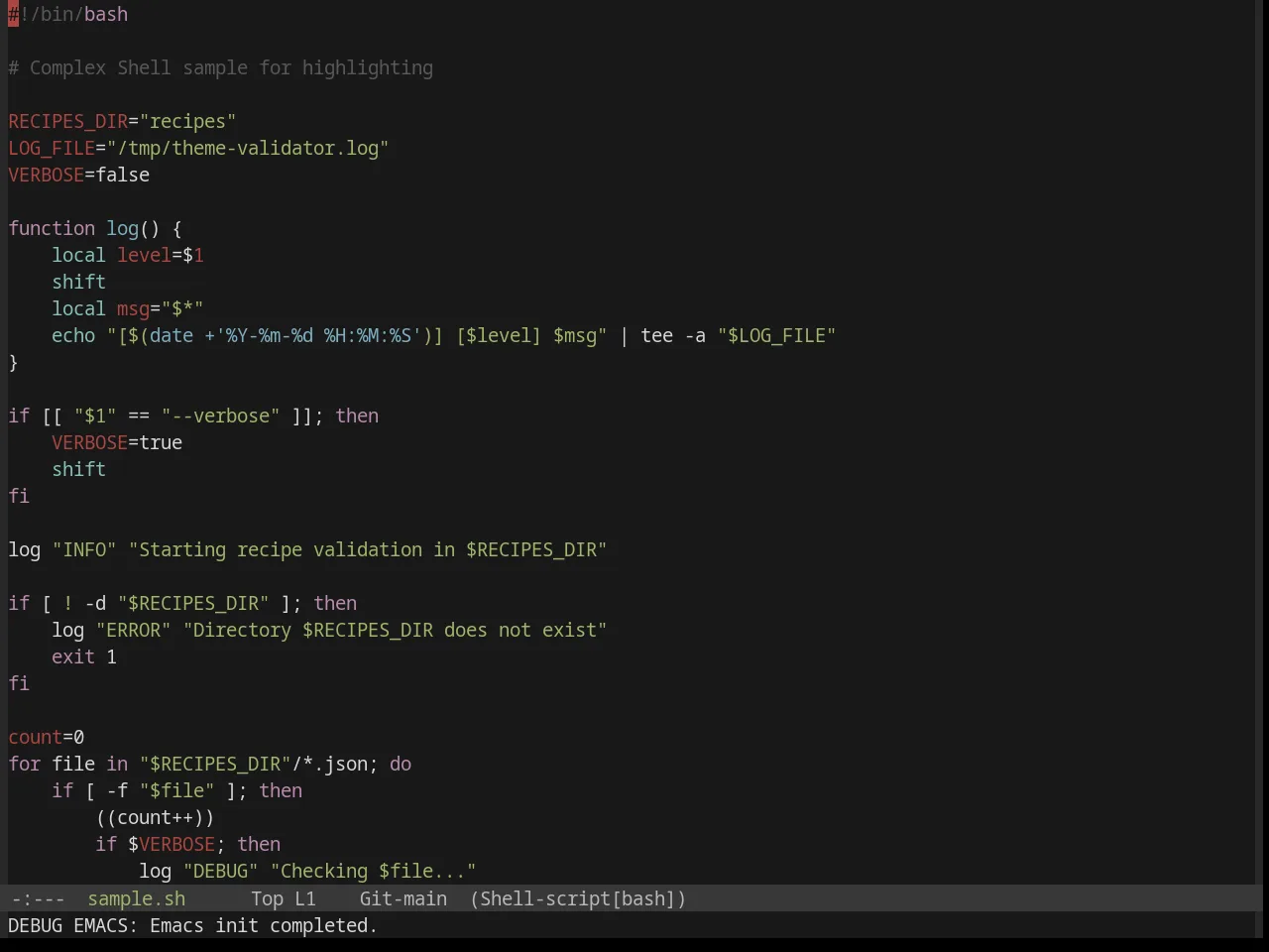 Base16 Default Dark Theme in sh-mode