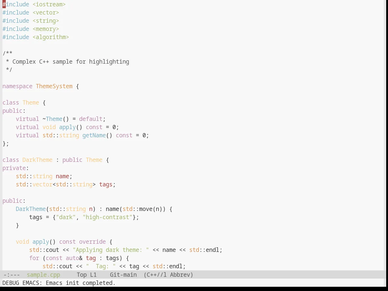 Base16 Default Light Theme in c++-mode