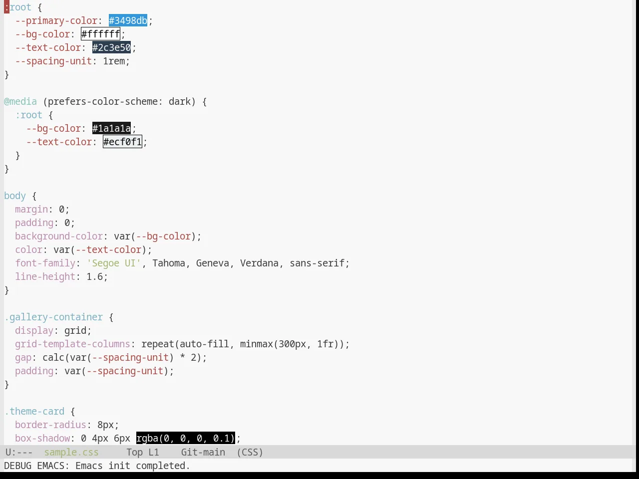 Base16 Default Light Theme in css-mode