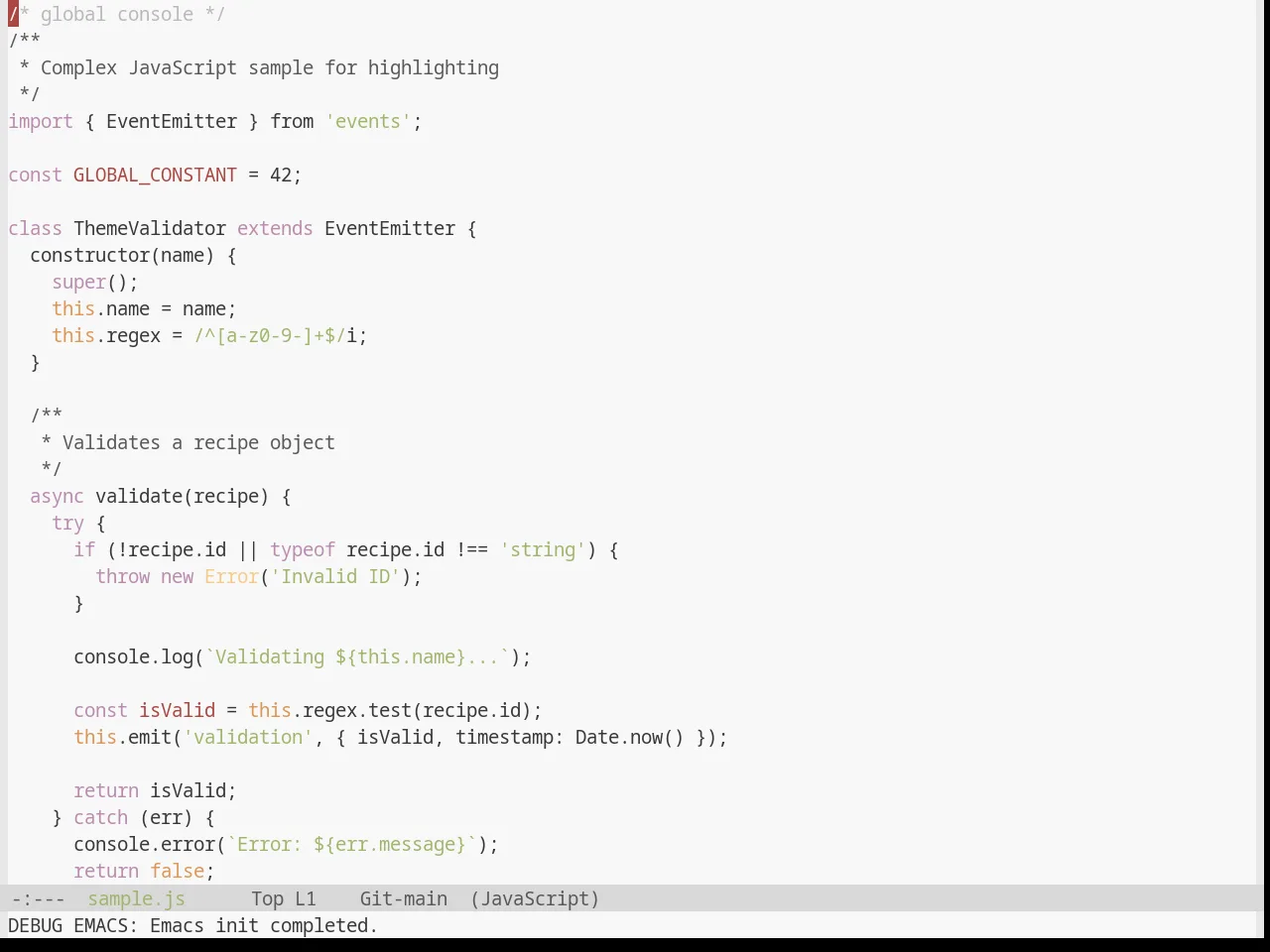Base16 Default Light Theme in javascript-mode