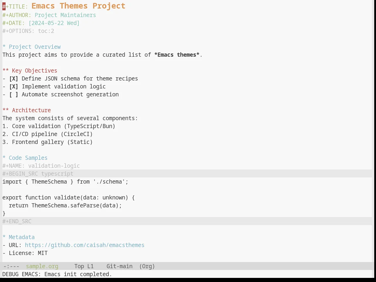 Base16 Default Light Theme in org-mode