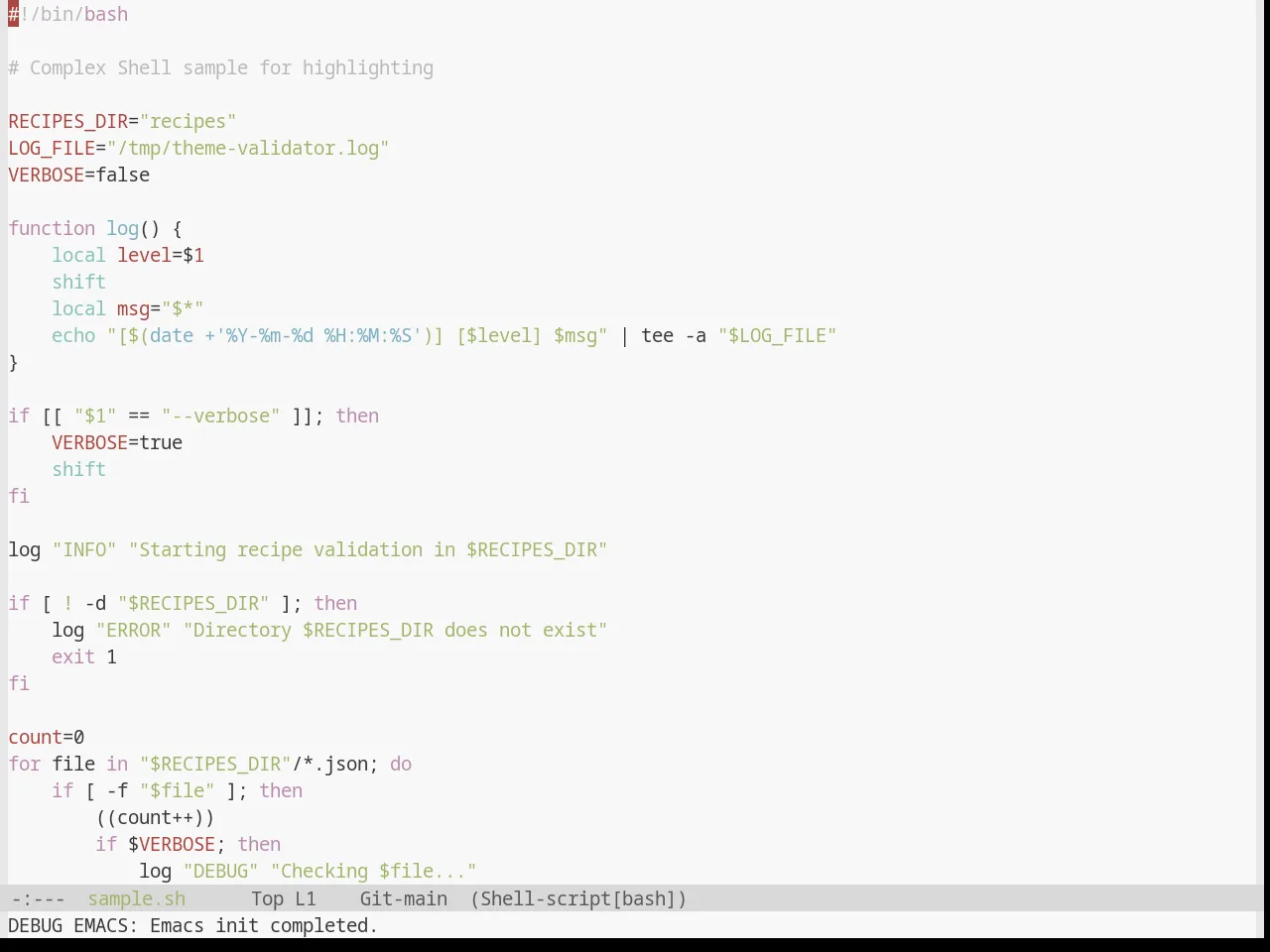 Base16 Default Light Theme in sh-mode