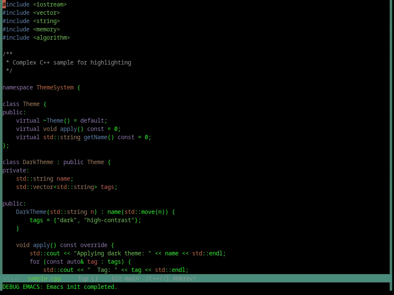 Base16 Digital Rain Theme in c++-mode