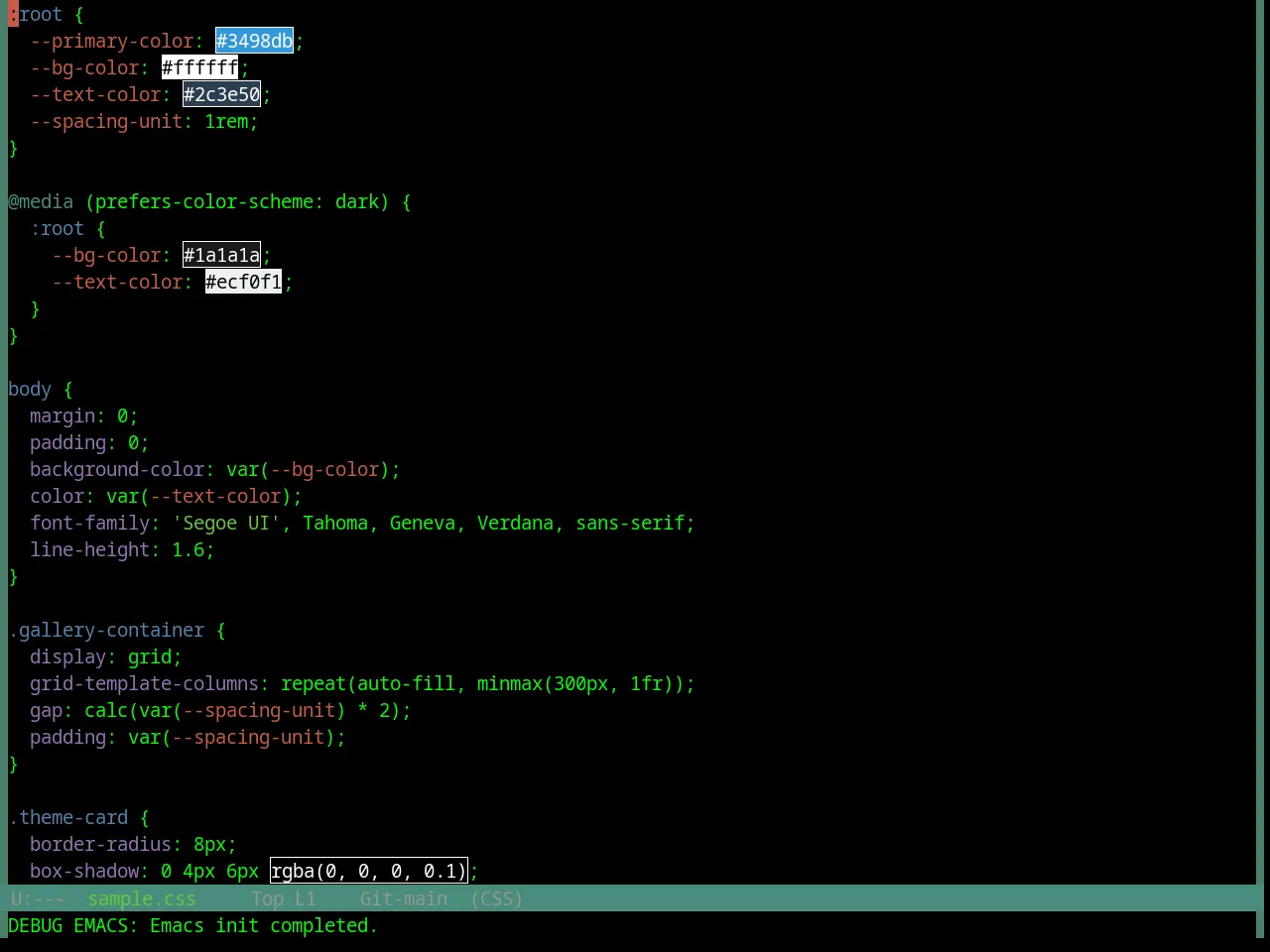 Base16 Digital Rain Theme in css-mode