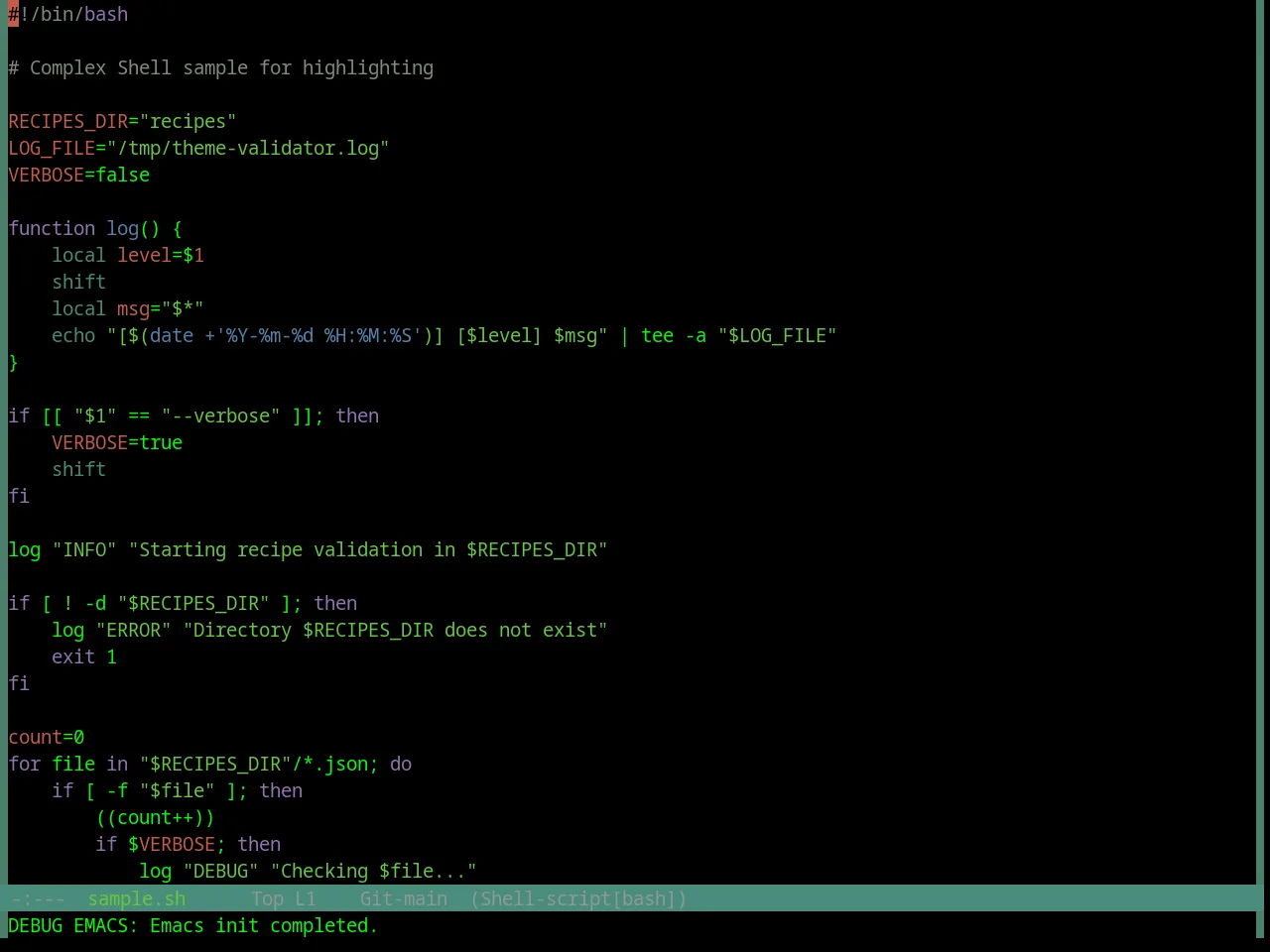 Base16 Digital Rain Theme in sh-mode