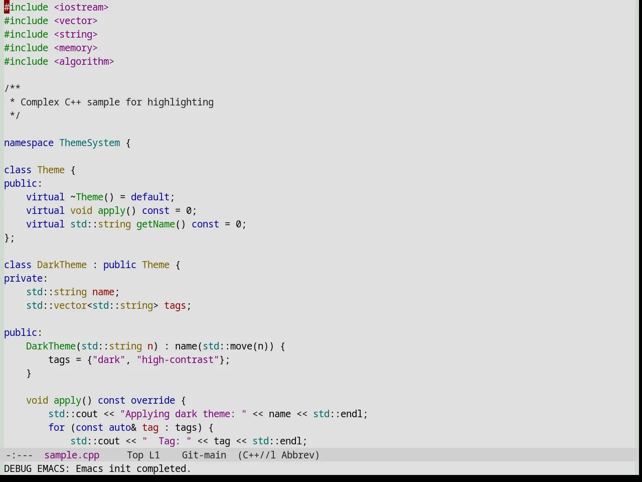 Base16 Dirtysea Theme in c++-mode