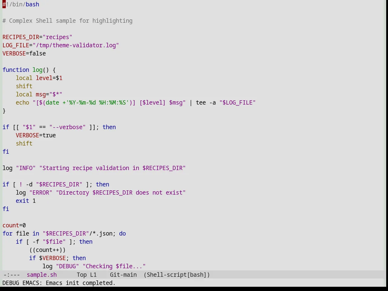 Base16 Dirtysea Theme in sh-mode