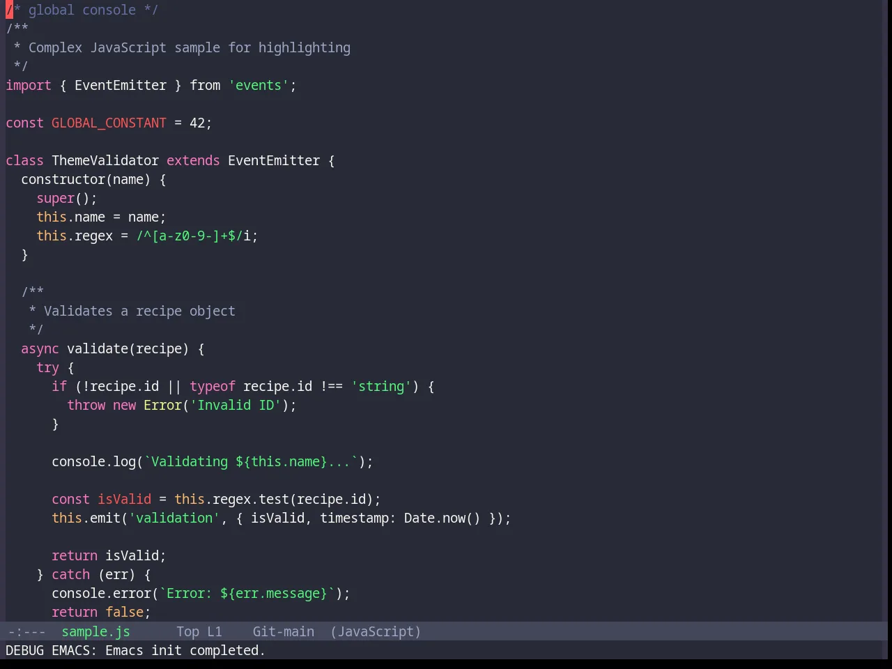 Base16 Dracula Theme in javascript-mode