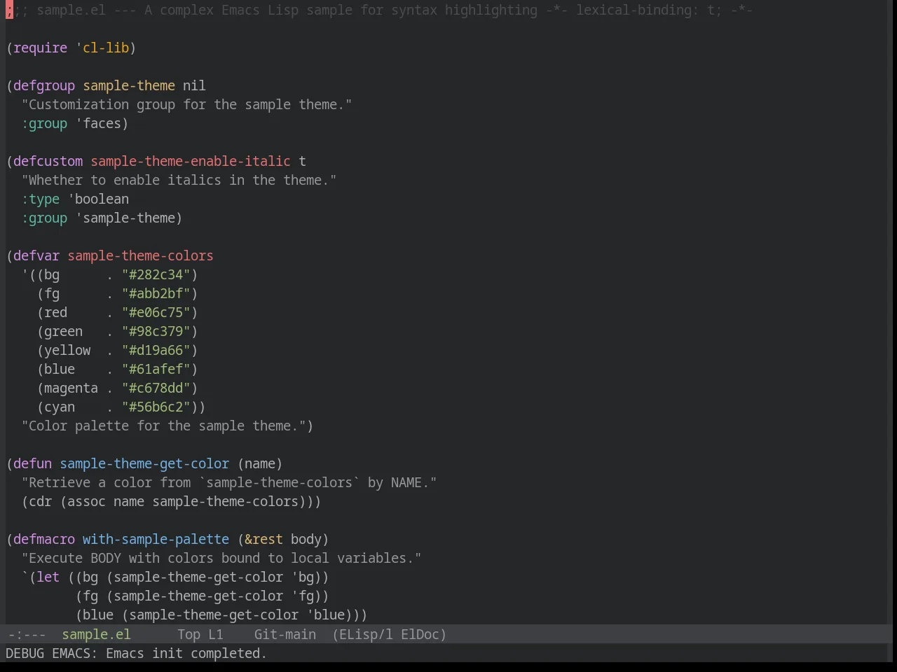 Base16 Edge Dark Theme in emacs-lisp-mode