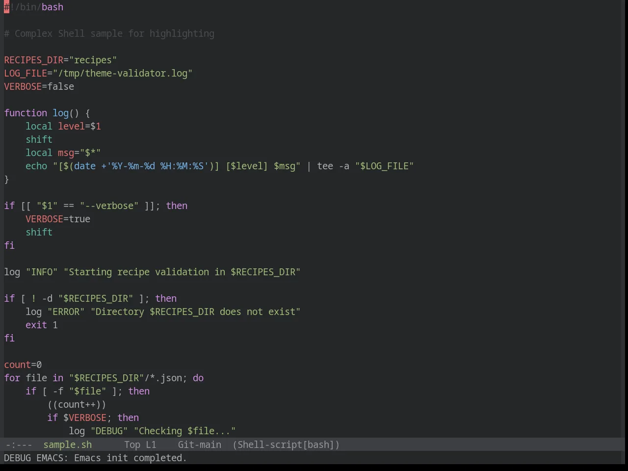 Base16 Edge Dark Theme in sh-mode