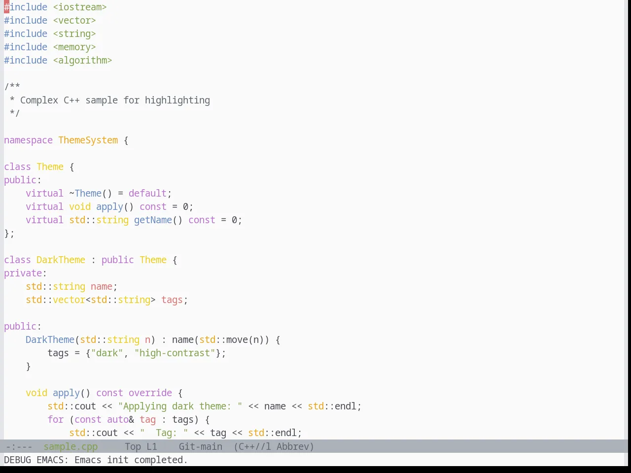 Base16 Edge Light Theme in c++-mode
