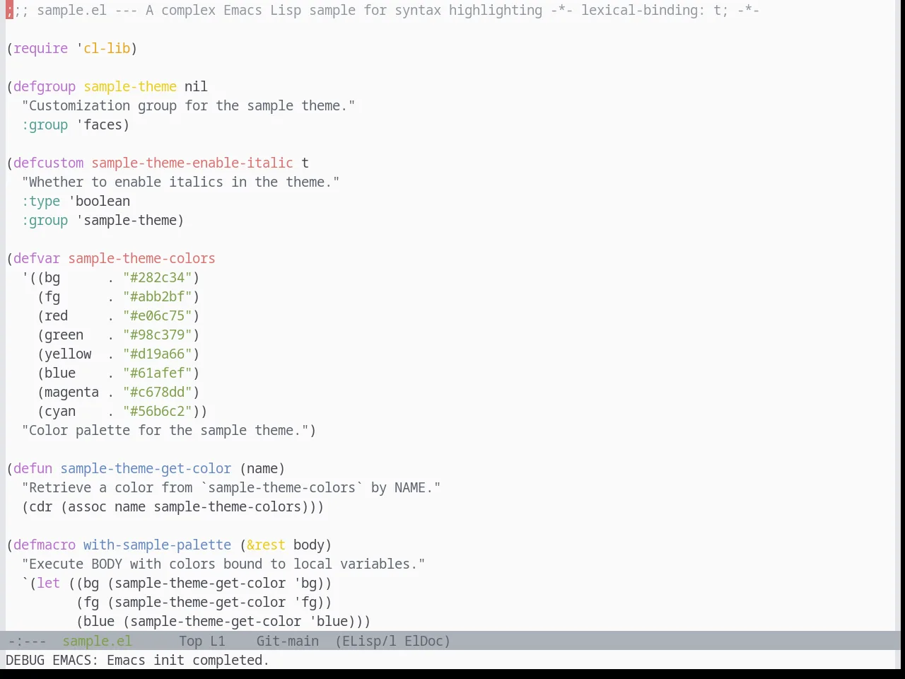 Base16 Edge Light Theme in emacs-lisp-mode