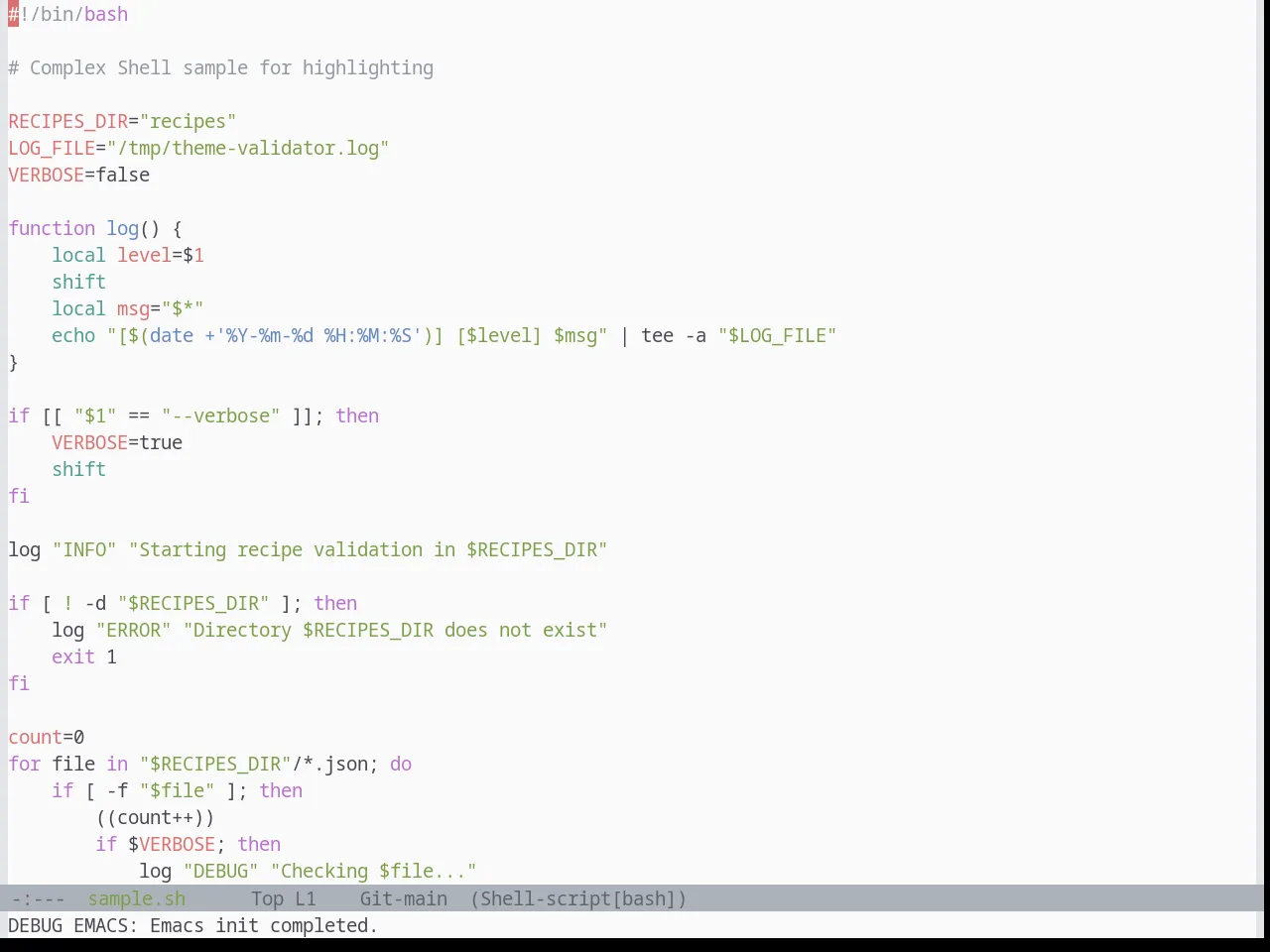 Base16 Edge Light Theme in sh-mode