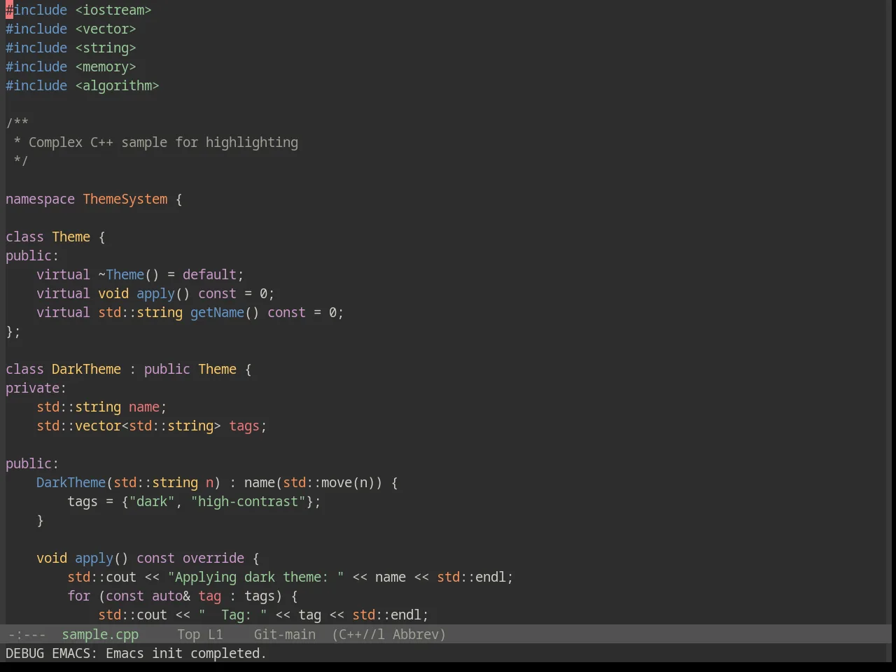 Base16 Eighties Theme in c++-mode