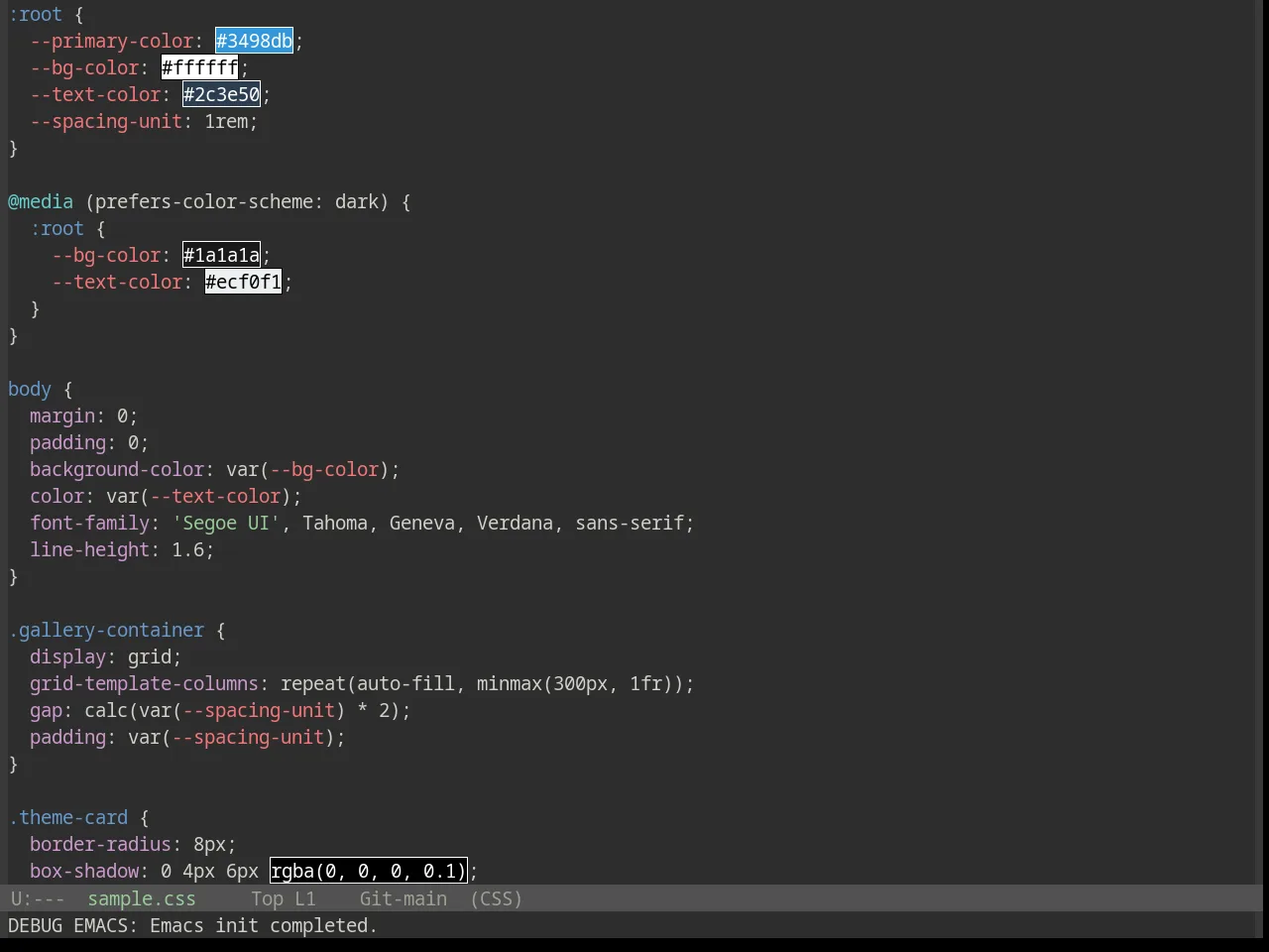 Base16 Eighties Theme in css-mode