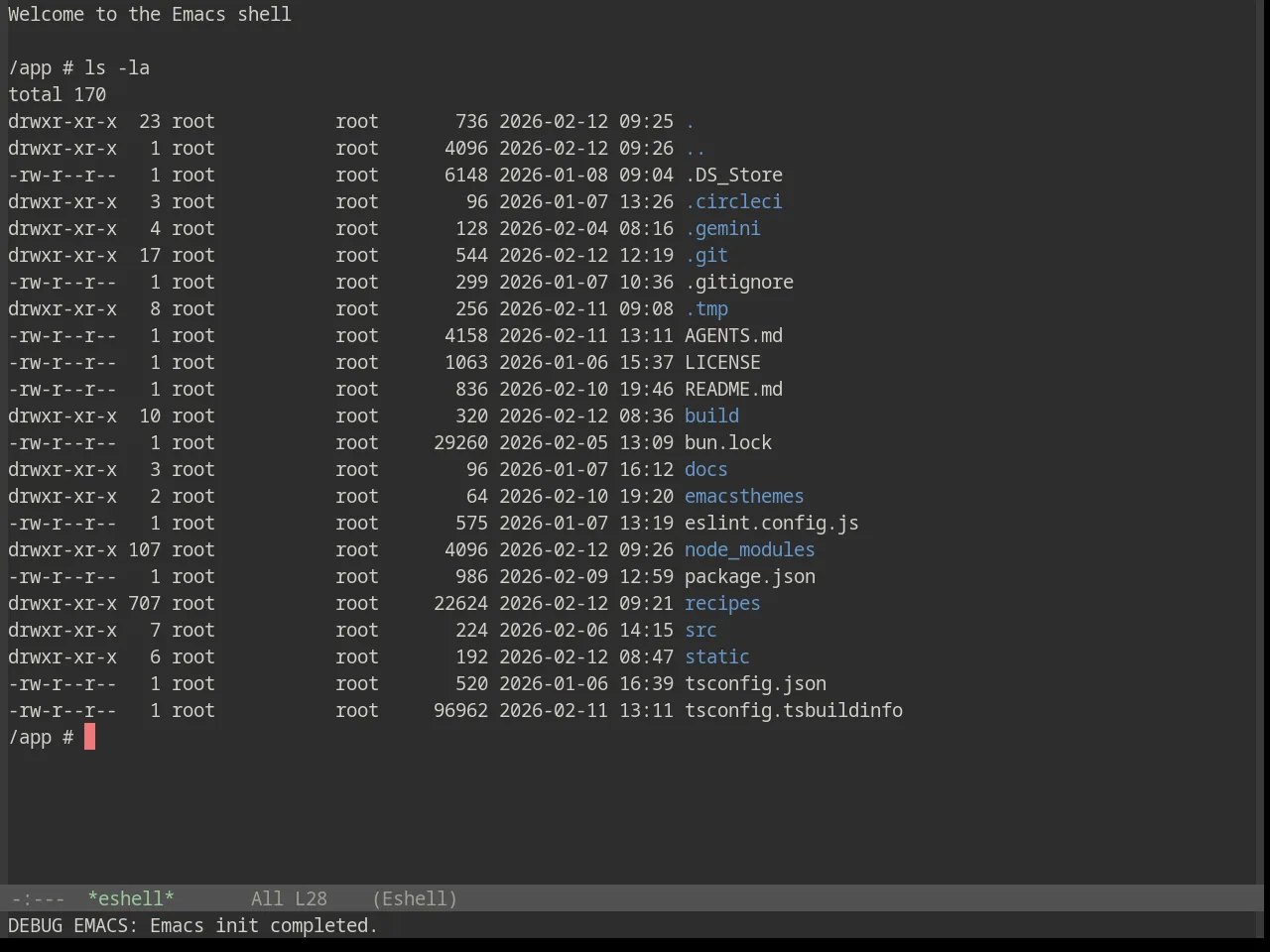 Base16 Eighties Theme in eshell