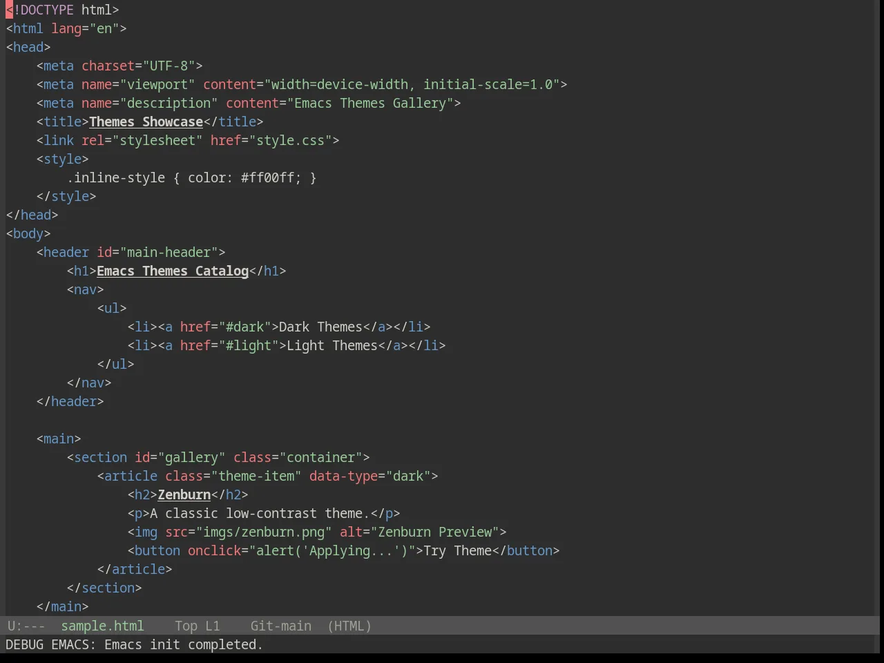 Base16 Eighties Theme in html-mode