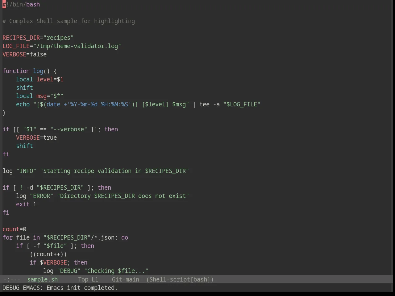 Base16 Eighties Theme in sh-mode