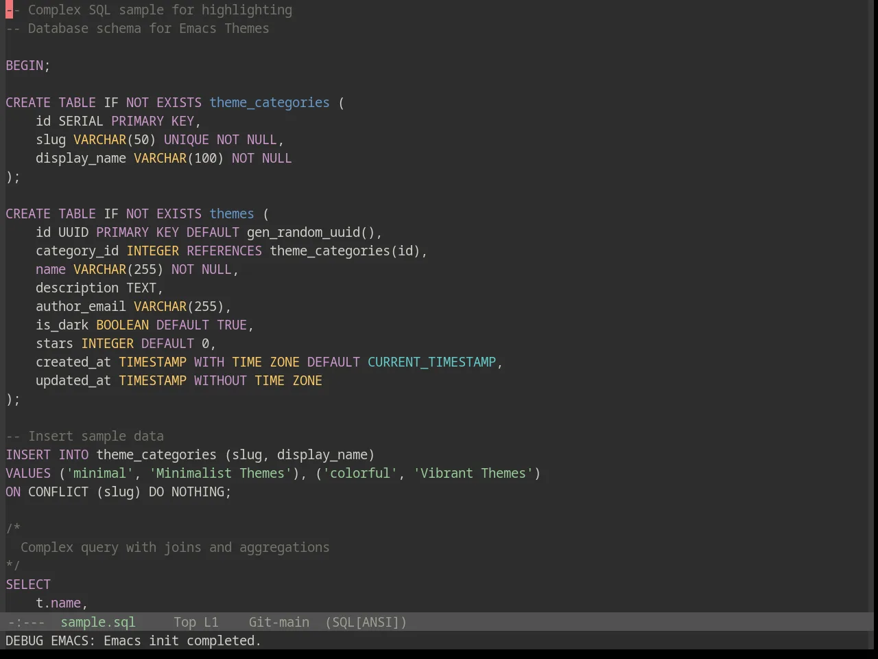 Base16 Eighties Theme in sql-mode