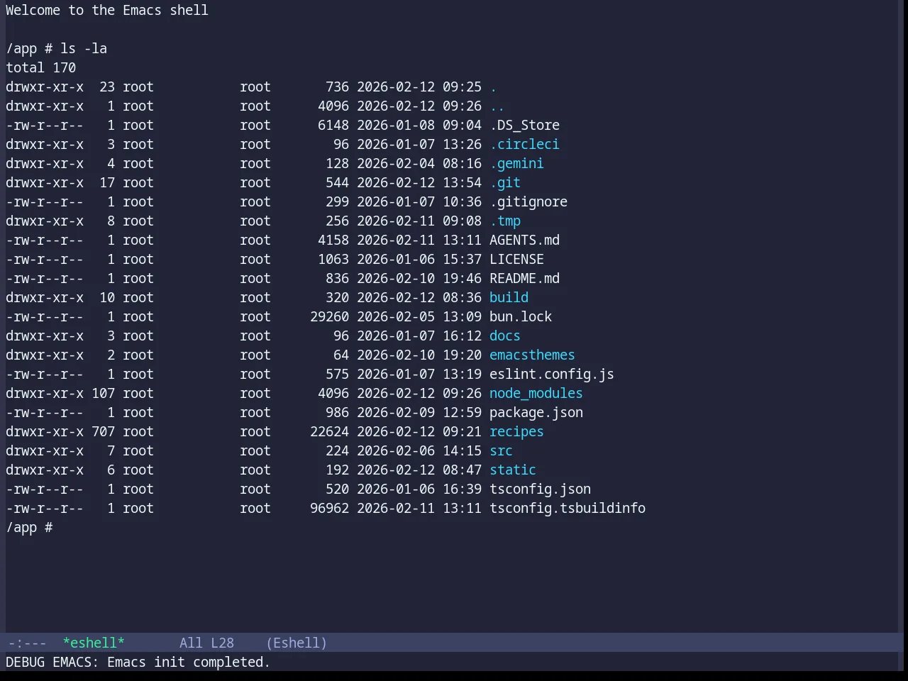 Base16 Eldritch Theme in eshell