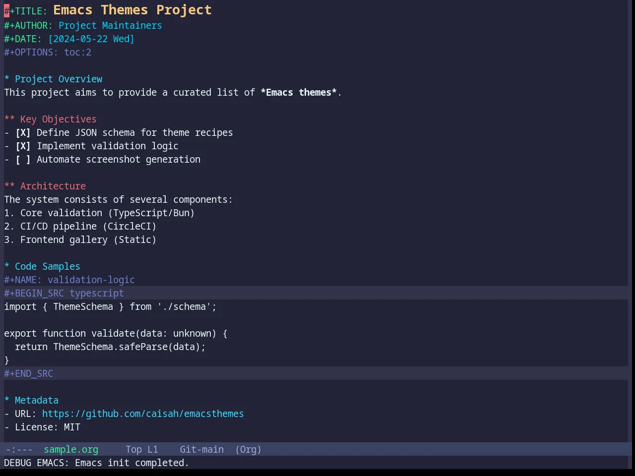 Base16 Eldritch Theme in org-mode