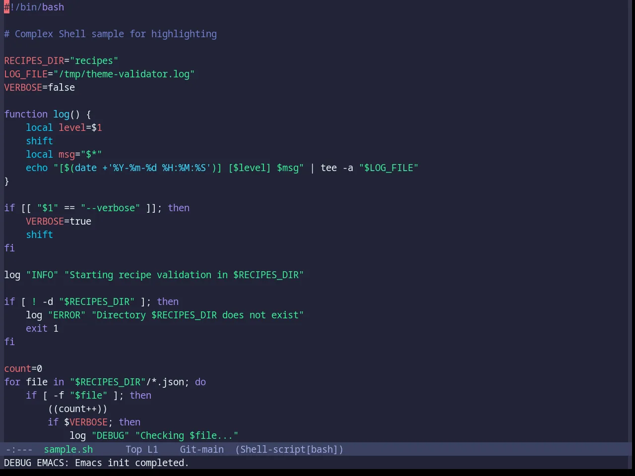 Base16 Eldritch Theme in sh-mode