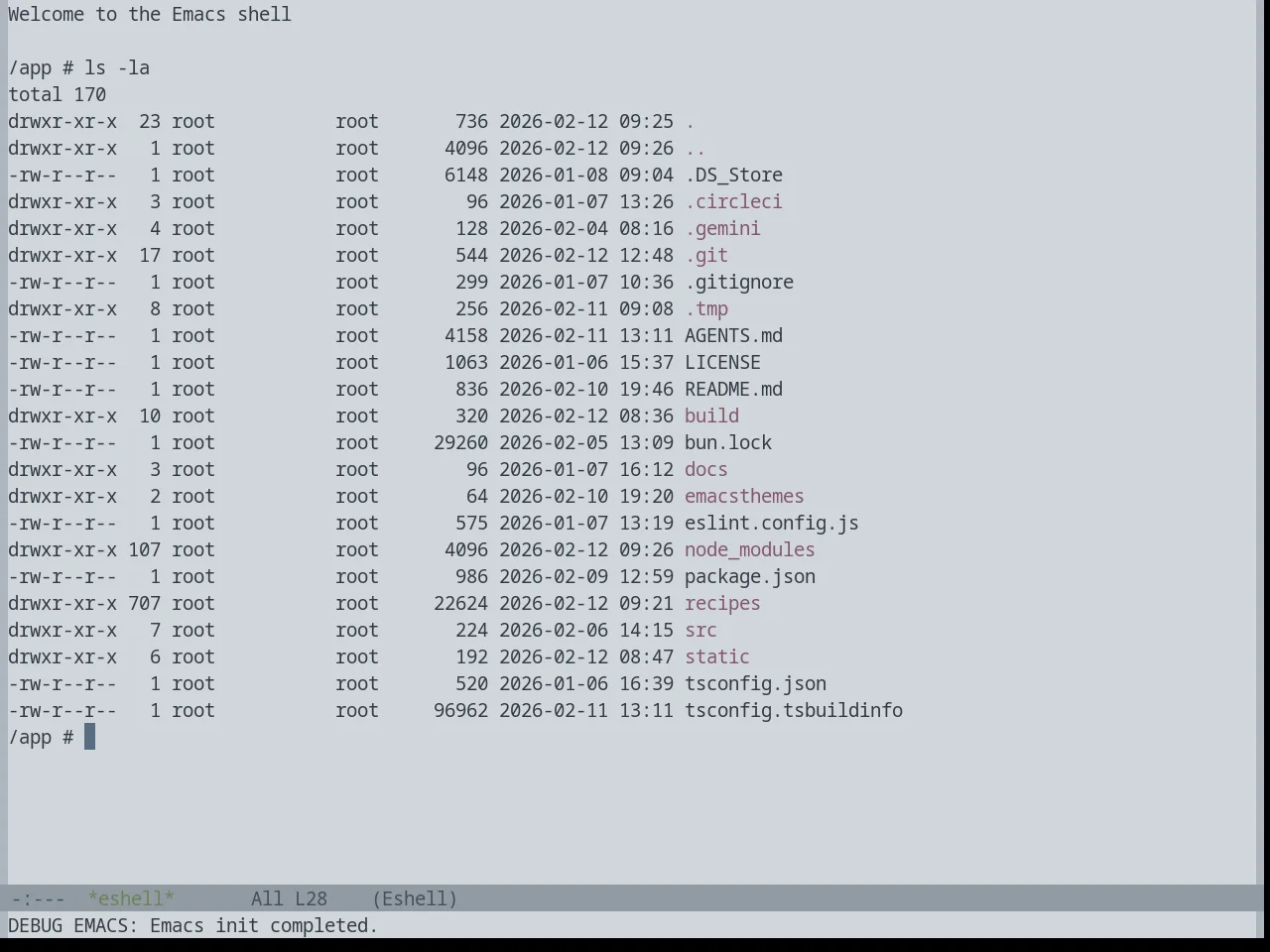 Base16 Embers Light Theme in eshell