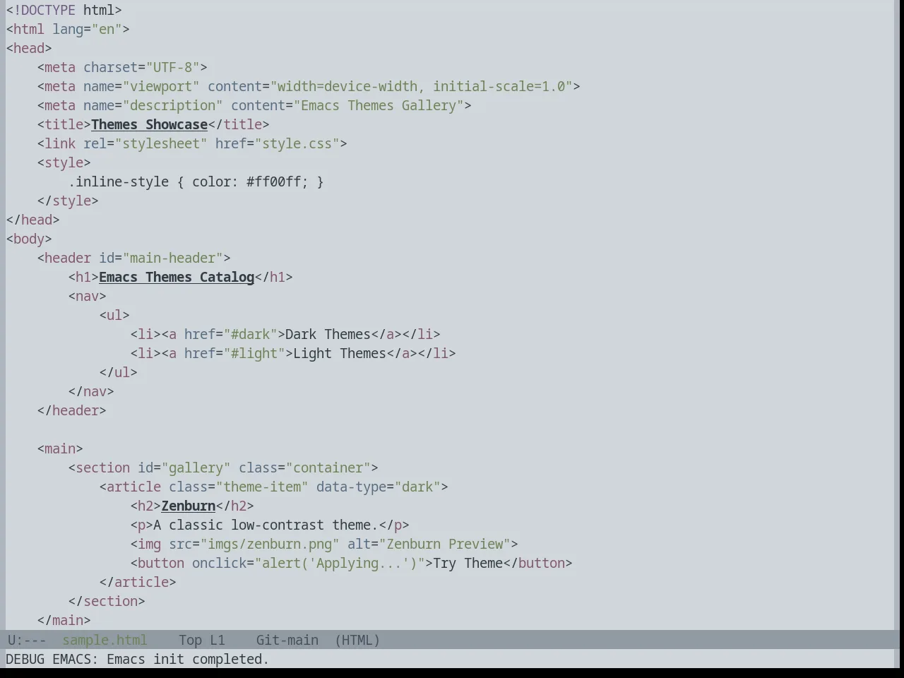 Base16 Embers Light Theme in html-mode