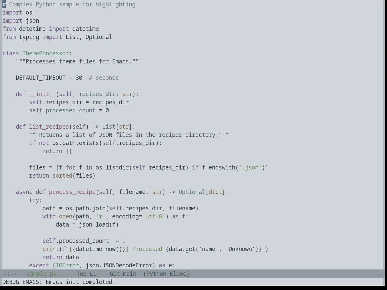 Base16 Embers Light Theme in python-mode