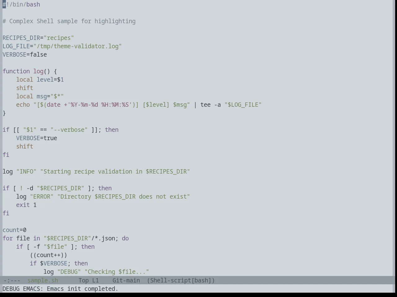 Base16 Embers Light Theme in sh-mode
