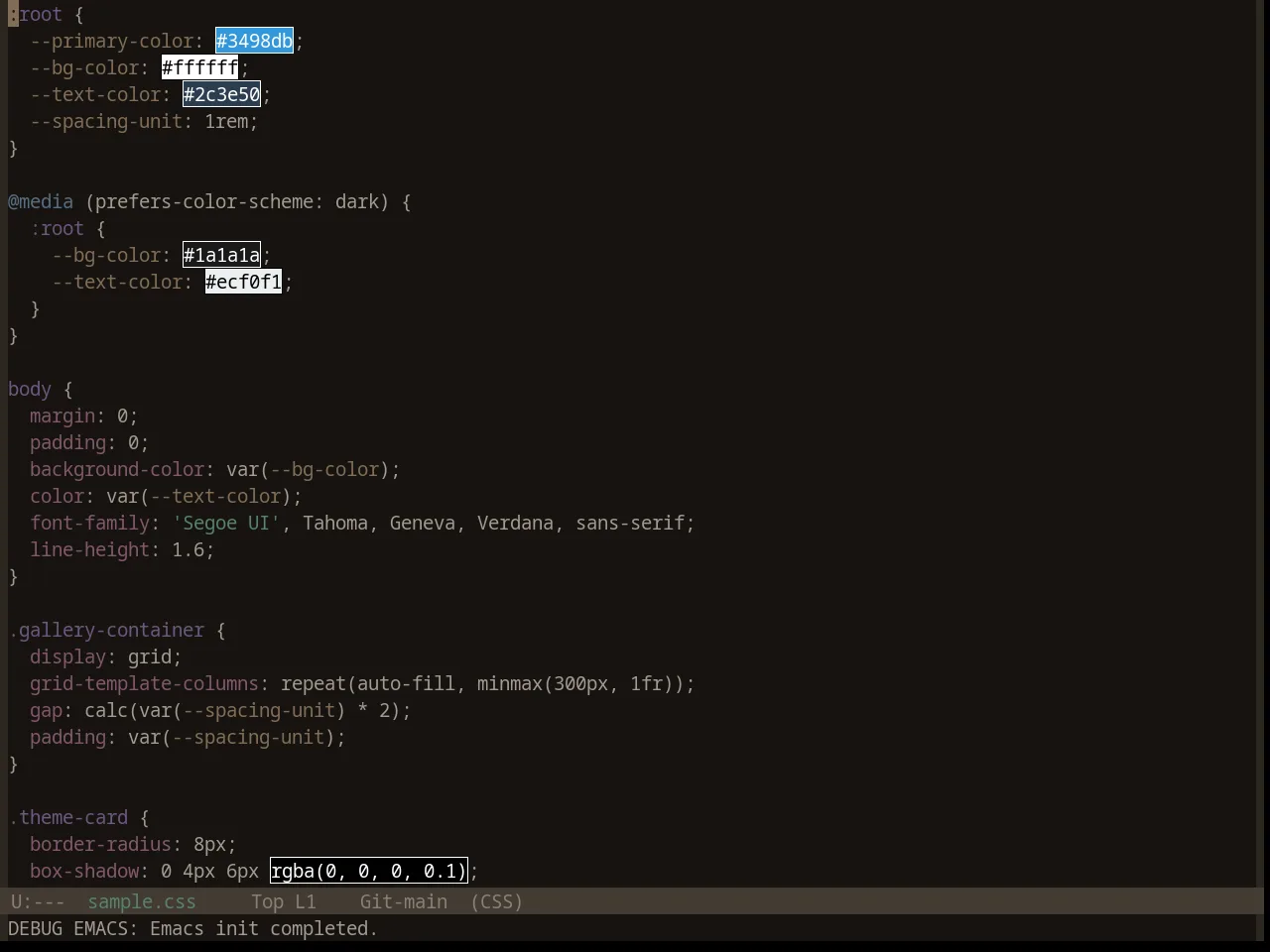 Base16 Embers Theme in css-mode