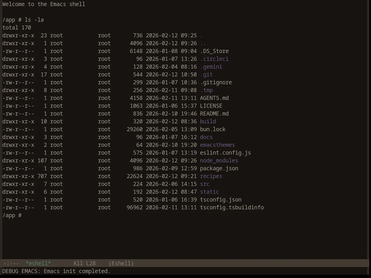 Base16 Embers Theme in eshell