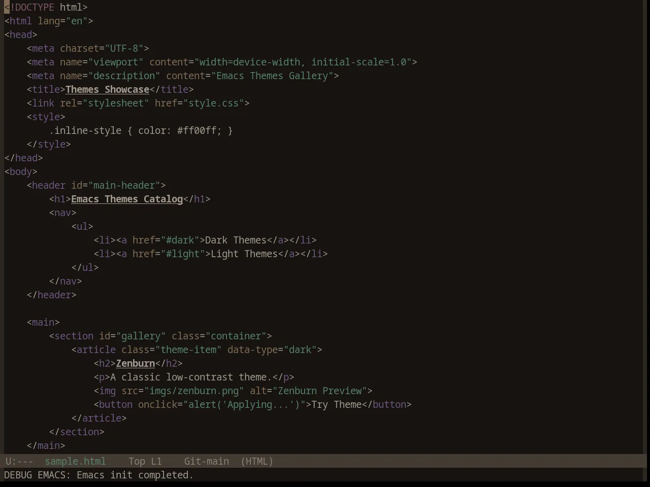 Base16 Embers Theme in html-mode