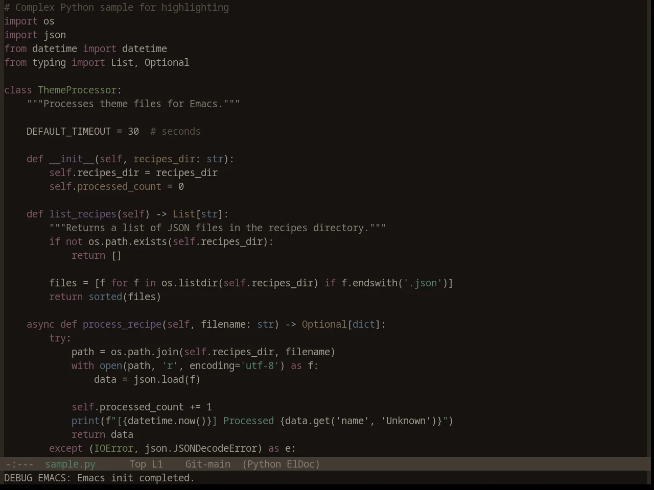 Base16 Embers Theme in python-mode