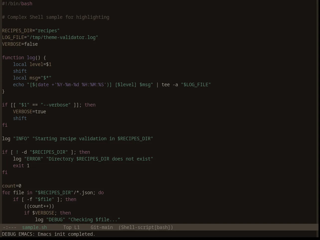 Base16 Embers Theme in sh-mode