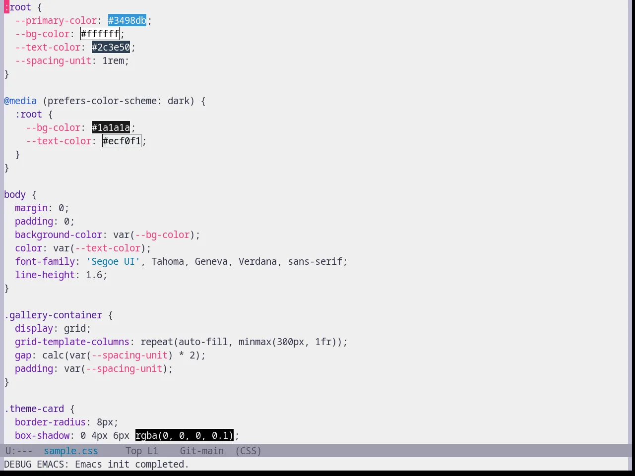 Base16 Emil Theme in css-mode