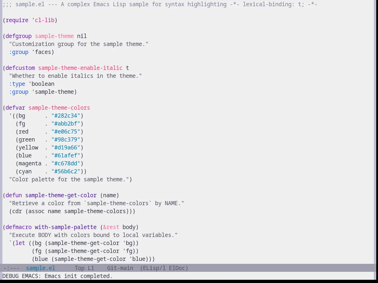 Base16 Emil Theme in emacs-lisp-mode