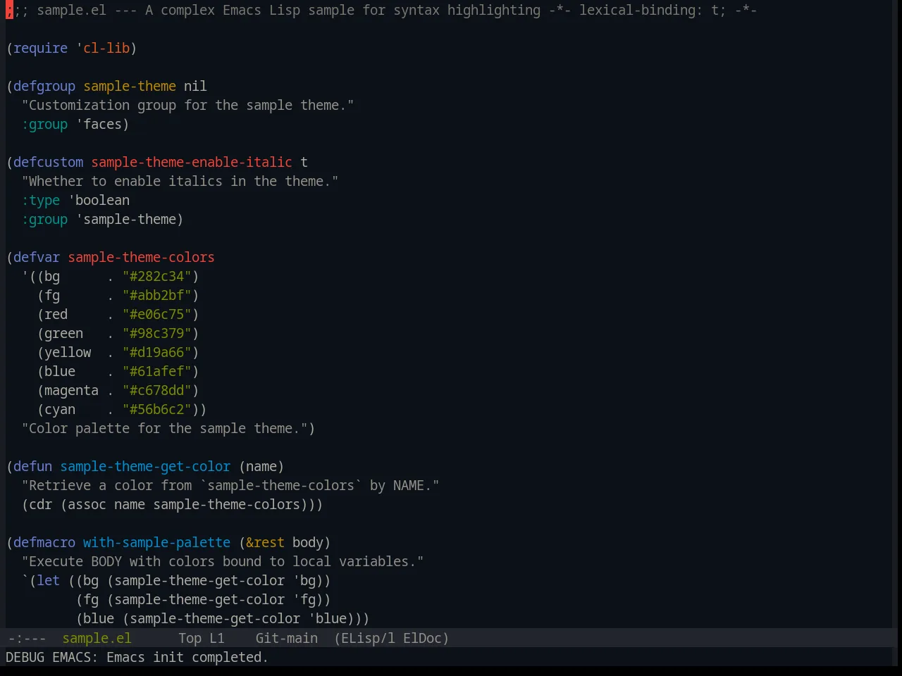 Base16 Equilibrium Dark Theme in emacs-lisp-mode