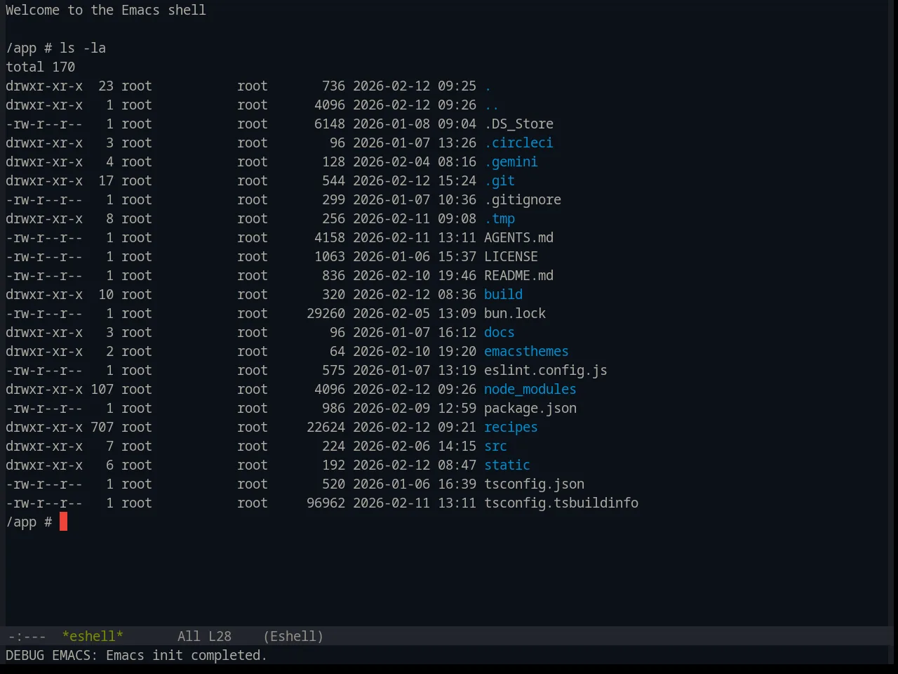 Base16 Equilibrium Dark Theme in eshell