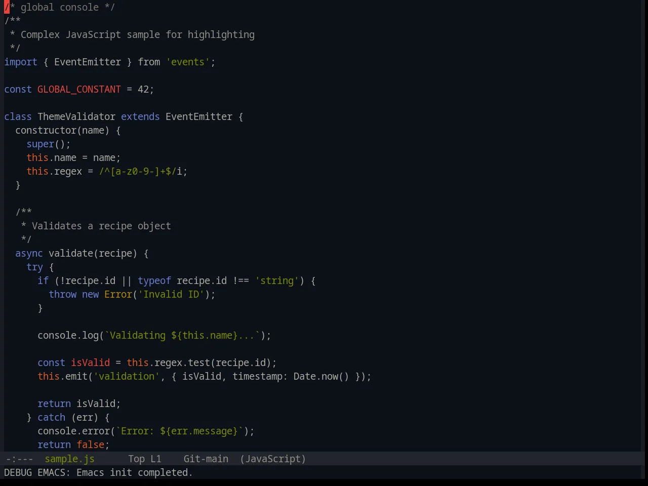 Base16 Equilibrium Dark Theme in javascript-mode
