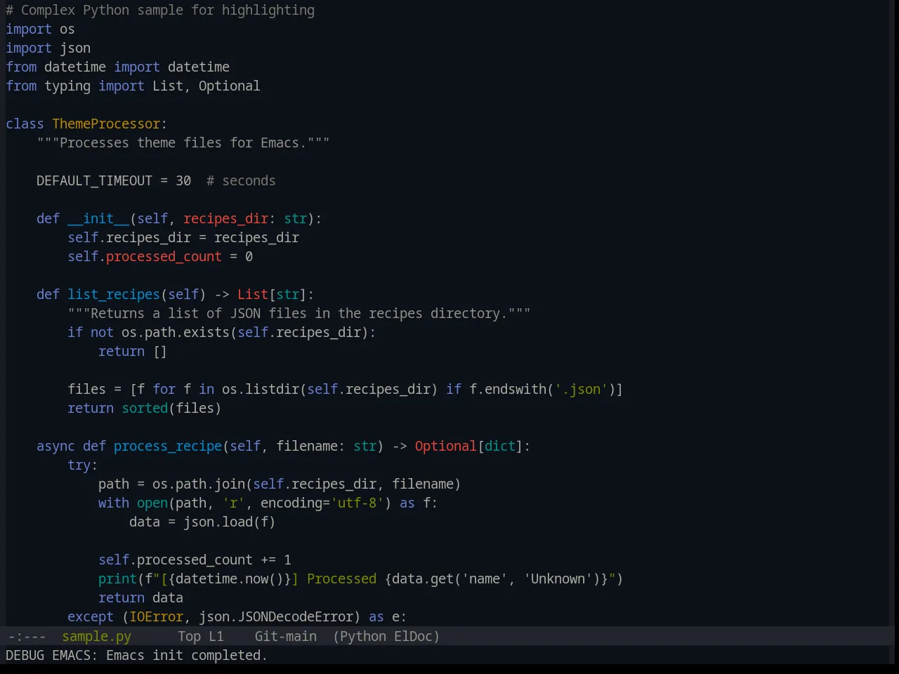 Base16 Equilibrium Dark Theme in python-mode