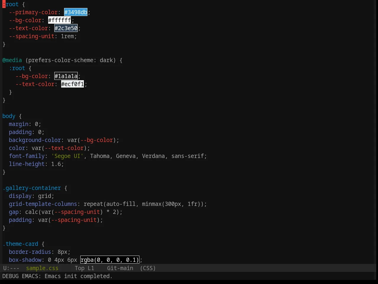 Base16 Equilibrium Gray Dark Theme in css-mode