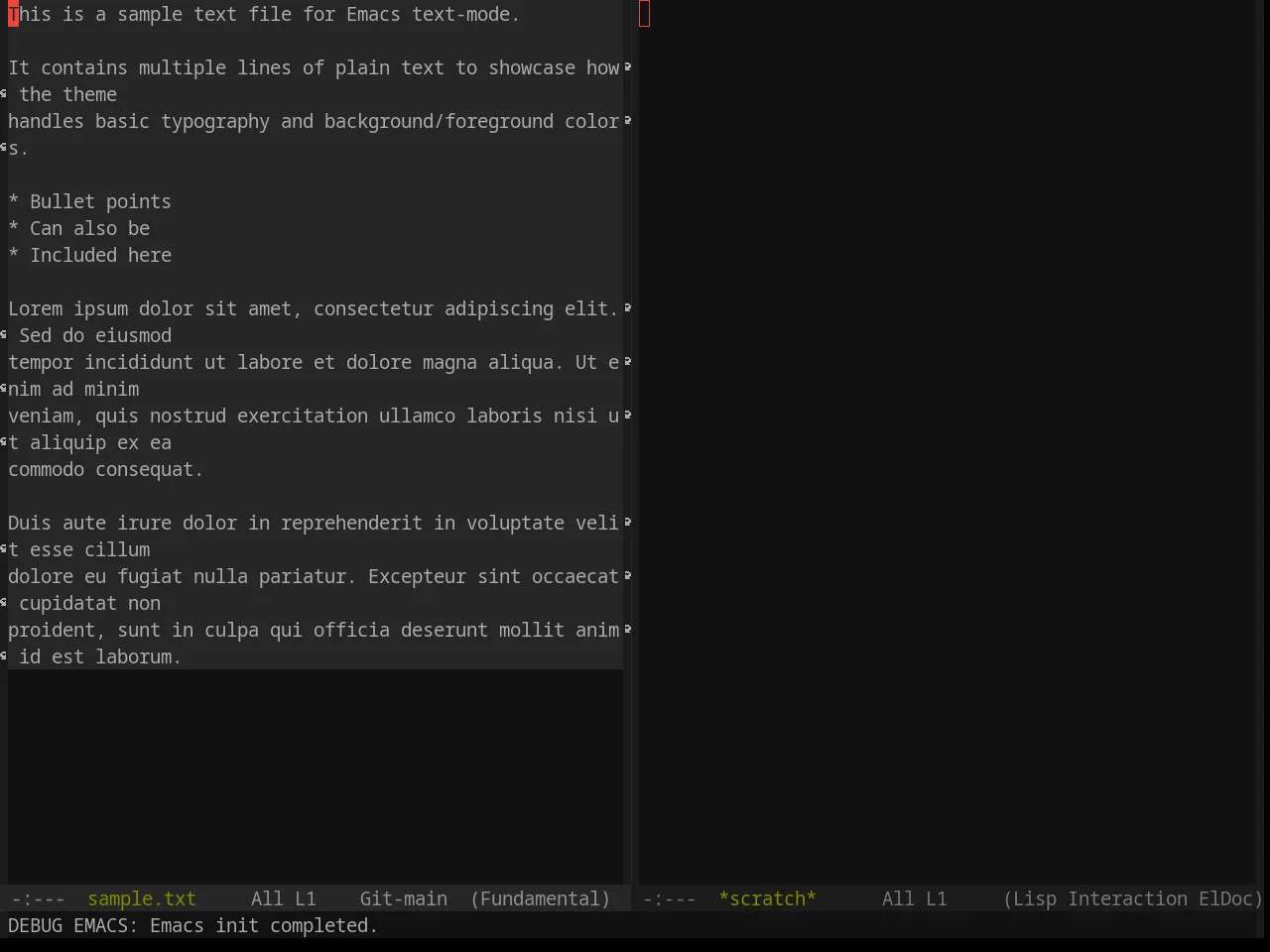 Base16 Equilibrium Gray Dark Theme in fundamental-mode
