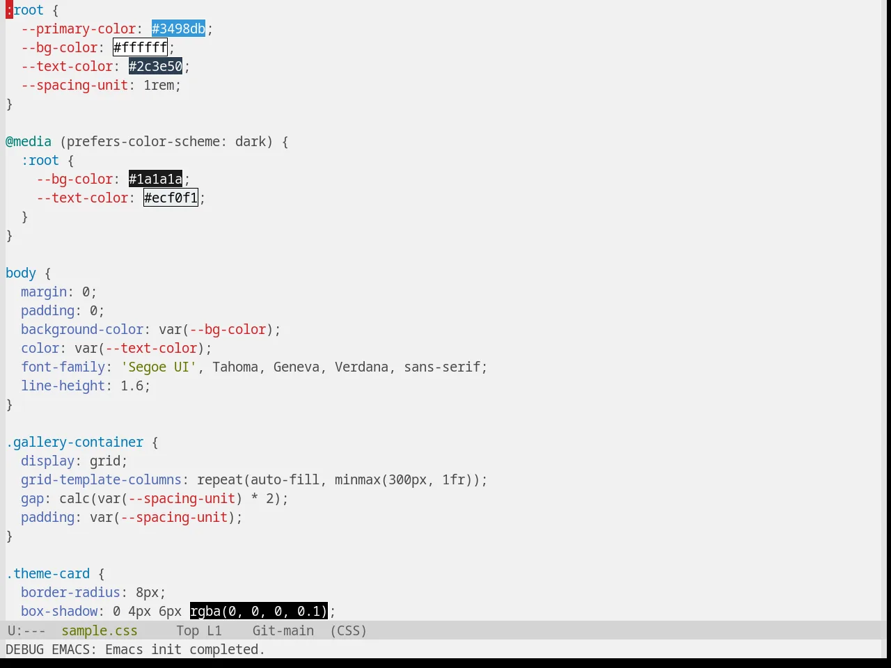 Base16 Equilibrium Gray Light Theme in css-mode