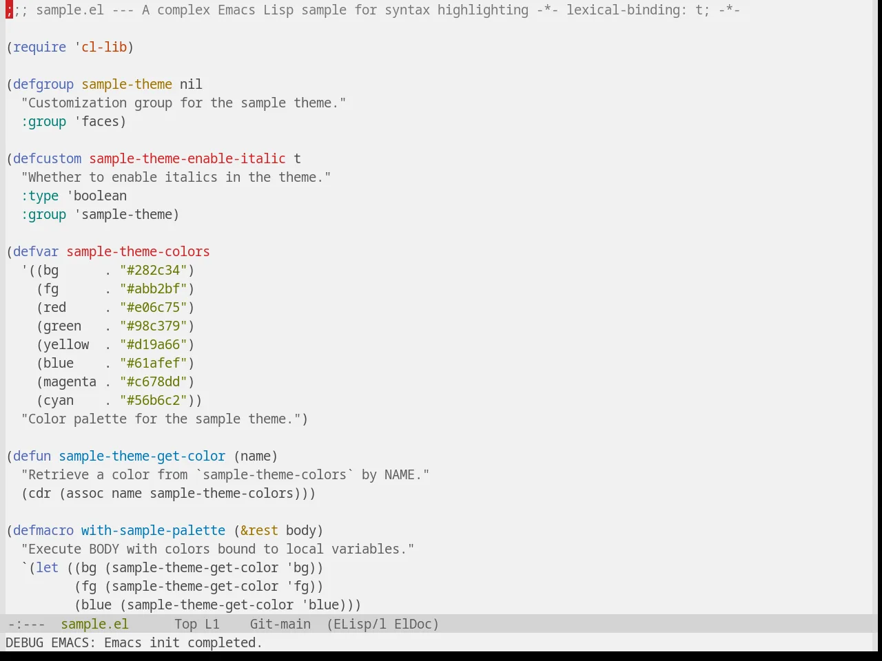 Base16 Equilibrium Gray Light Theme in emacs-lisp-mode