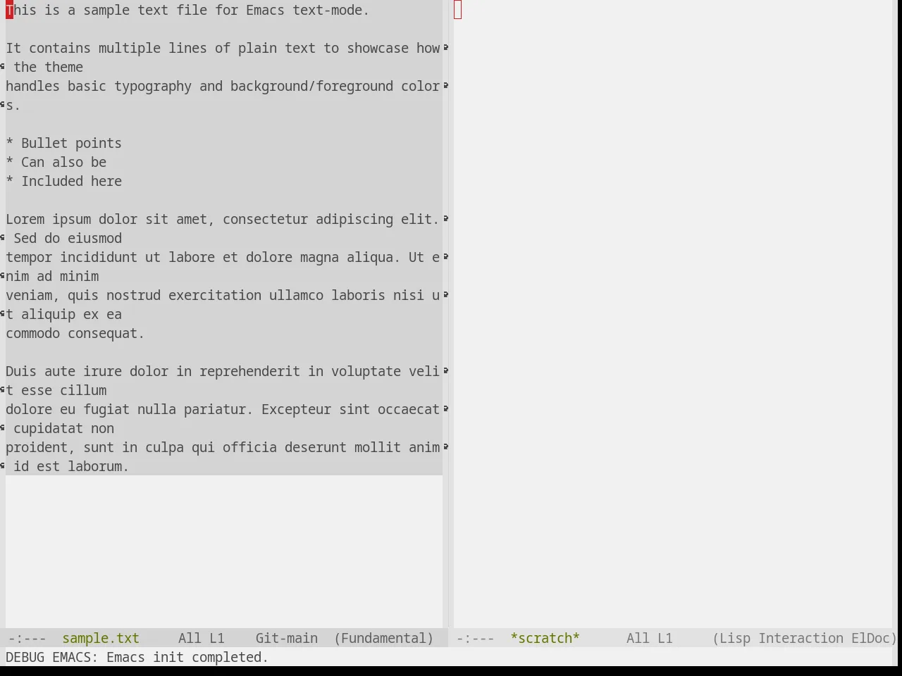 Base16 Equilibrium Gray Light Theme in fundamental-mode